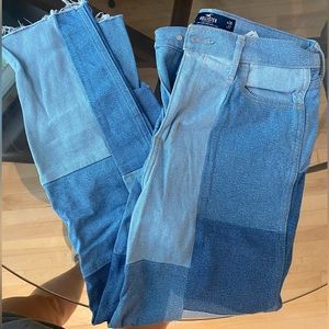 Hollister Patchwork Straight Leg Jeans